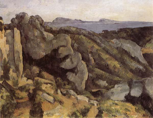 Paul Cezanne Rocks at L Estaque Norge oil painting art